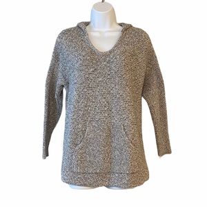 Pure Jill Hooded Knit sweater Gray Size M